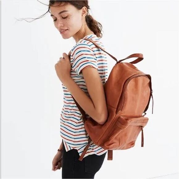 Madewell The Lorimer Full Sized Leather Backpack in Cognac G2015 - Picture 1 of 8
